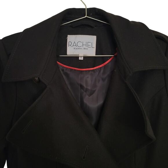 Rachel Rachel Roy Dark Green Wool Blend Double Button Pea coat Sz M Medium - Picture 3 of 9